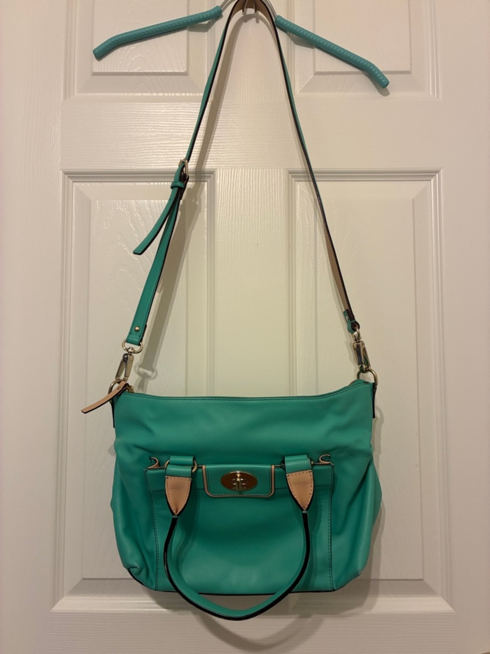 kate spade Teal Crossbody Shoulder Bag with Tan Accents